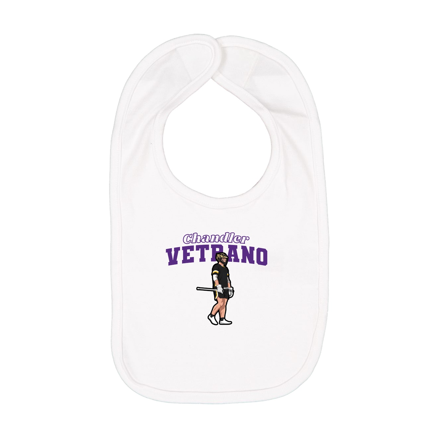 Infant Bib — Name Arch in White