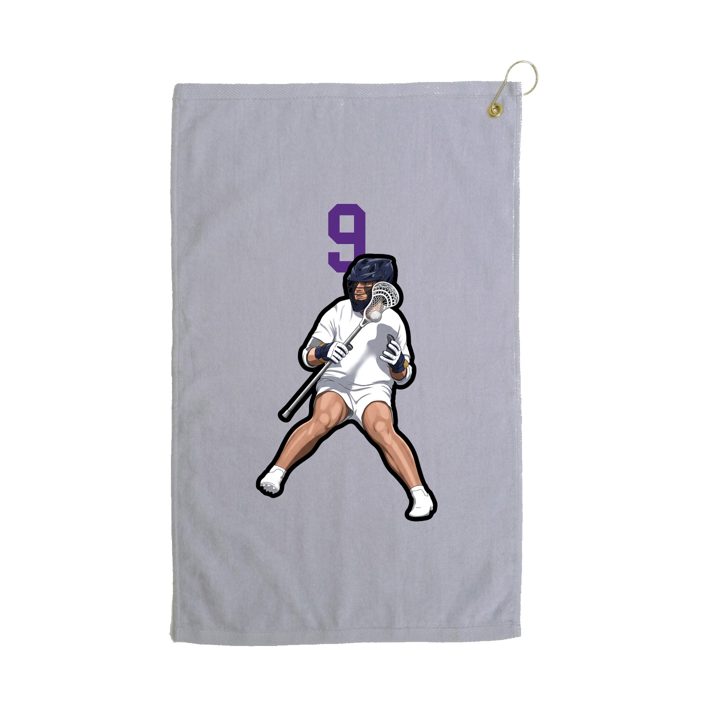 Golf Towel — Number Top in Grey