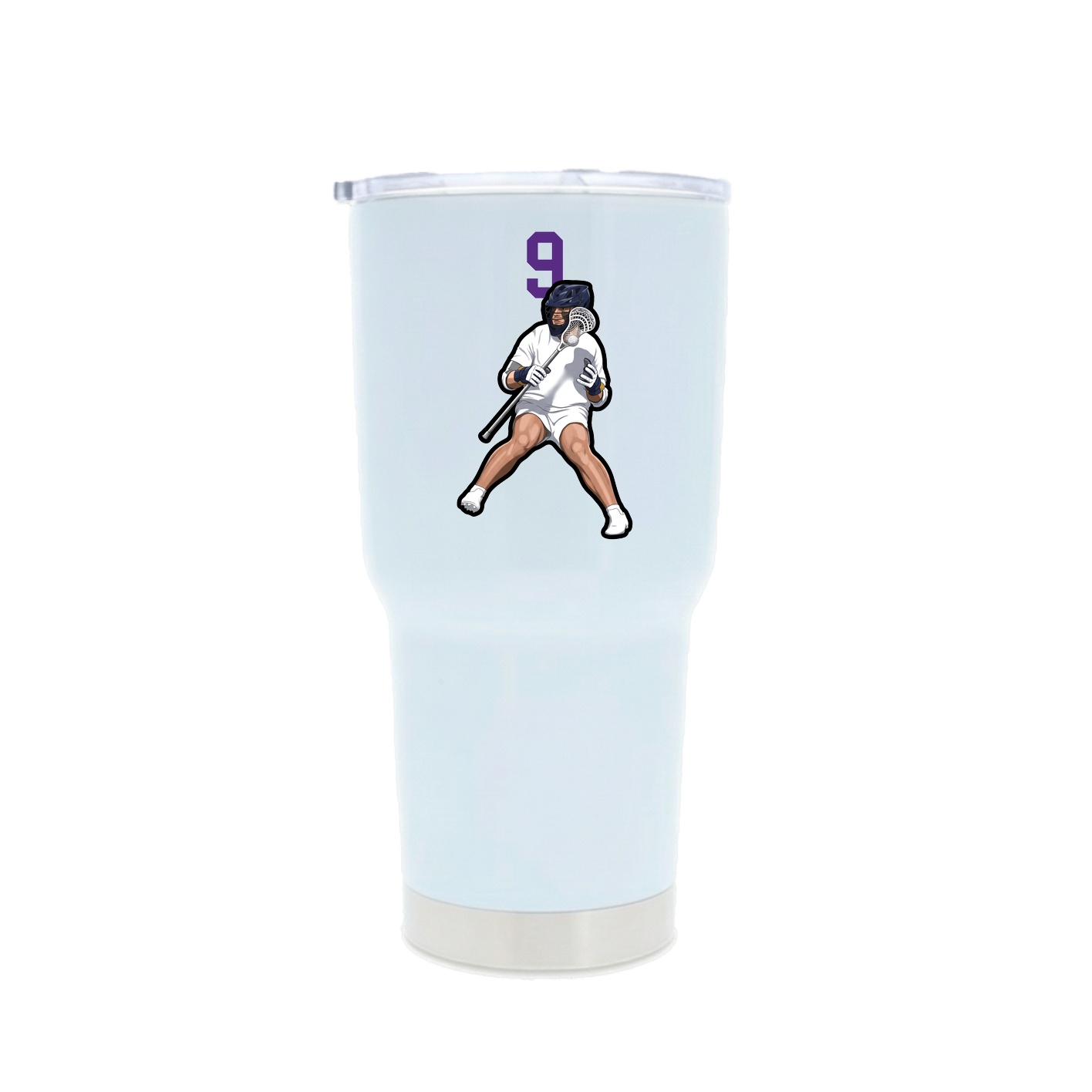 30oz Stainless Steel Tumbler — Number Top in White