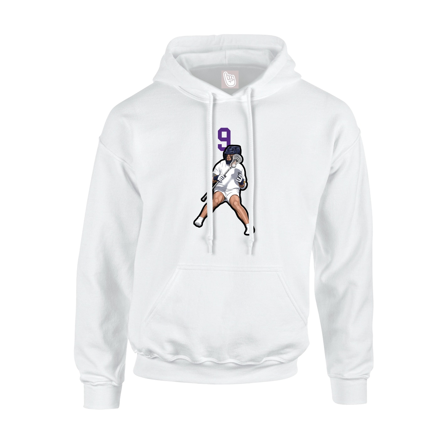 Youth Hoodie — Number Top in White