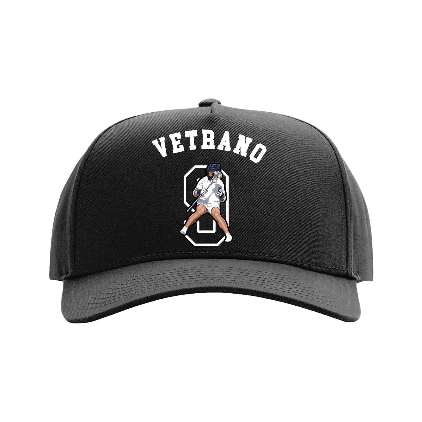 Full Fabric Five-Panel Champ Cap — Shirsey Arch in Black