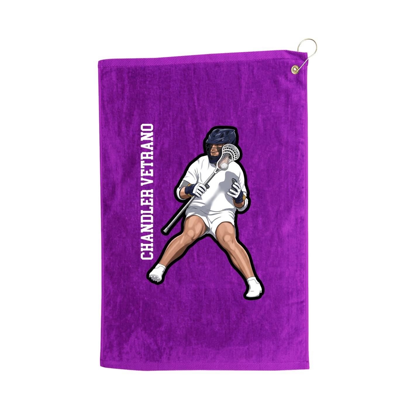 Golf Towel — Name Vertical in Purple