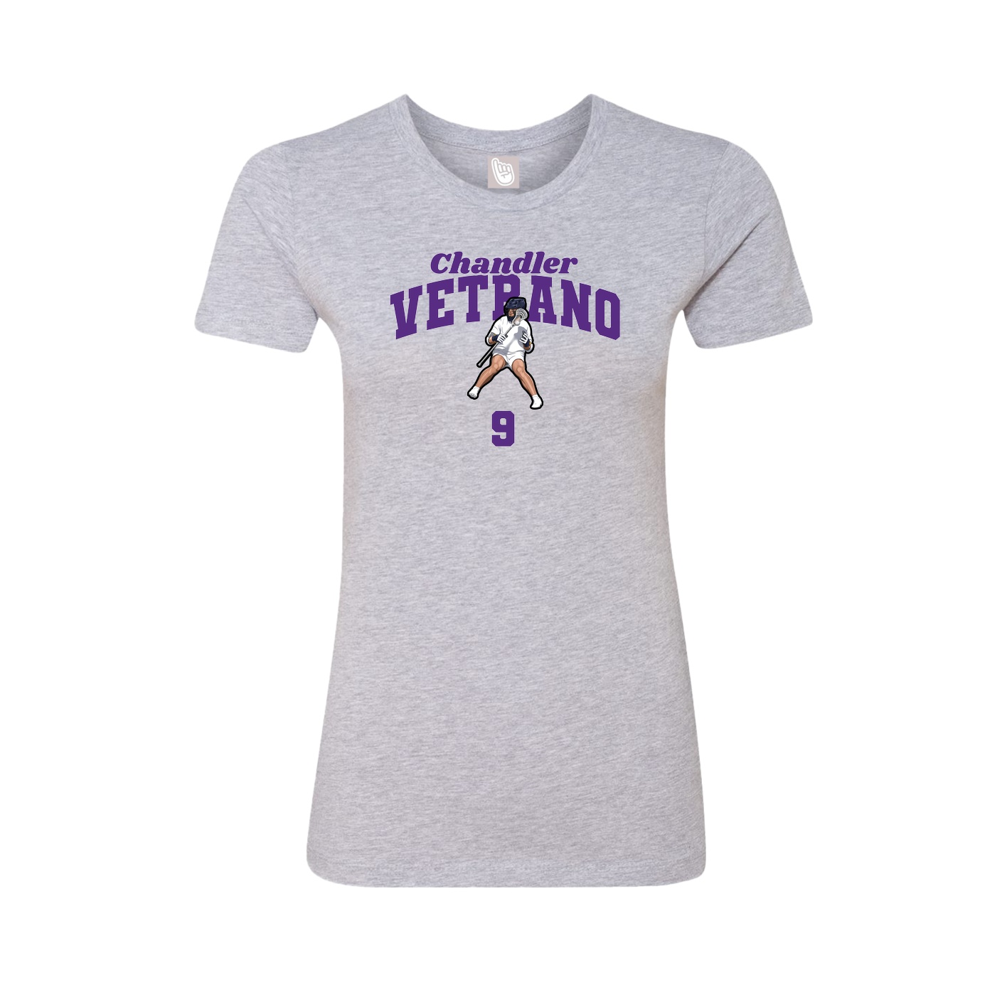 Fitted Women's Tee — Signature Arch in Grey