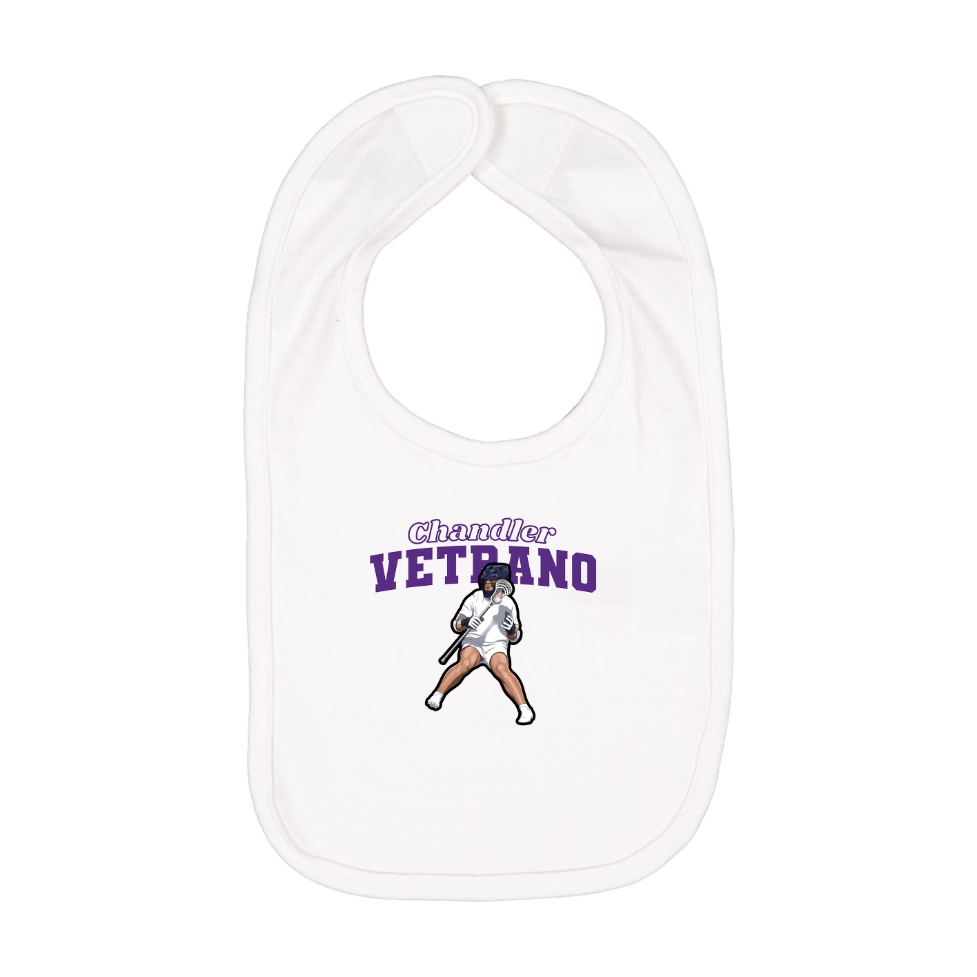 Infant Bib — Name Arch in White