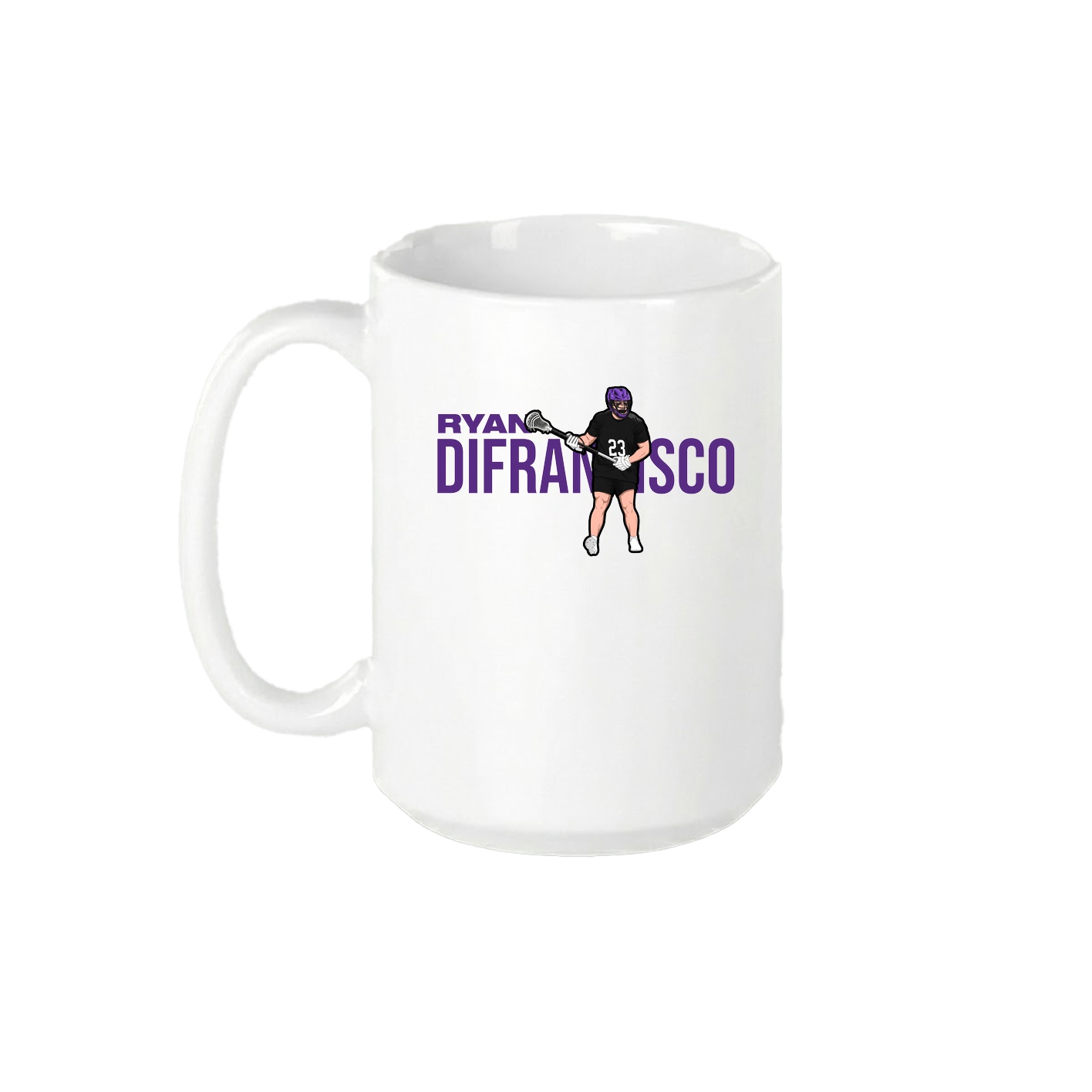 15oz Coffee Mug — Player Name in White
