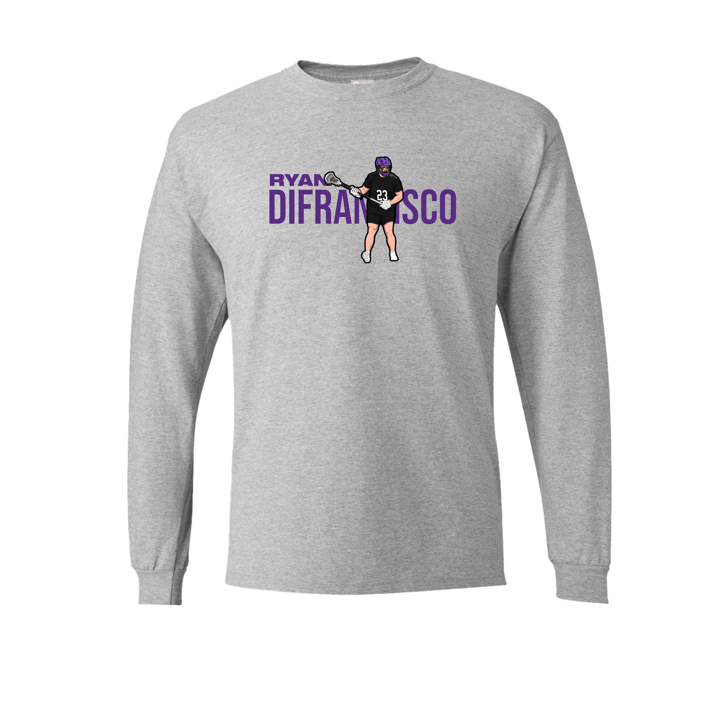 Long Sleeve Tee — Player Name in Grey