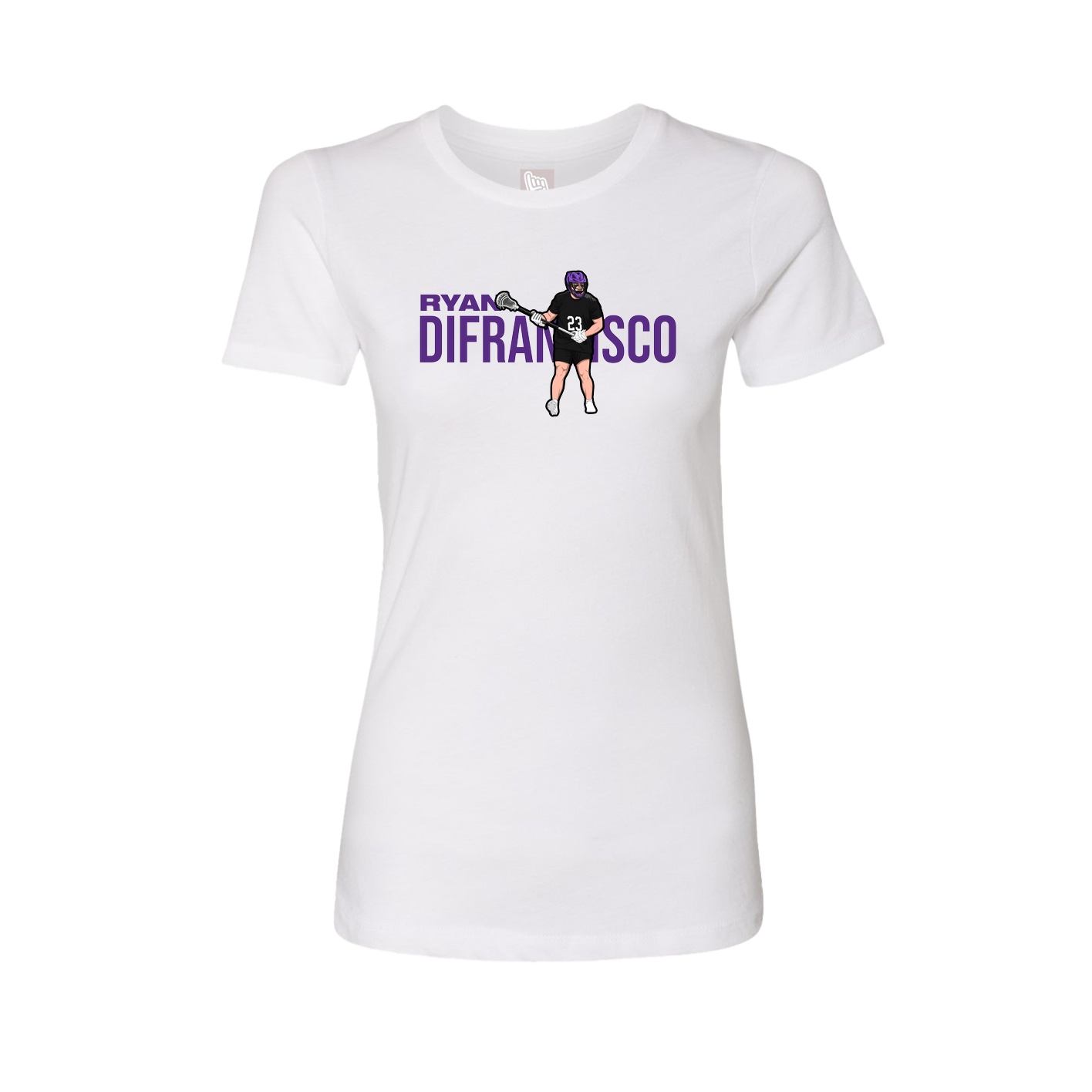 Fitted Women's Tee — Player Name in White