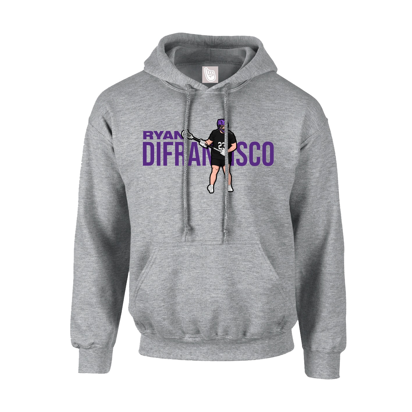 Youth Hoodie — Player Name in Grey