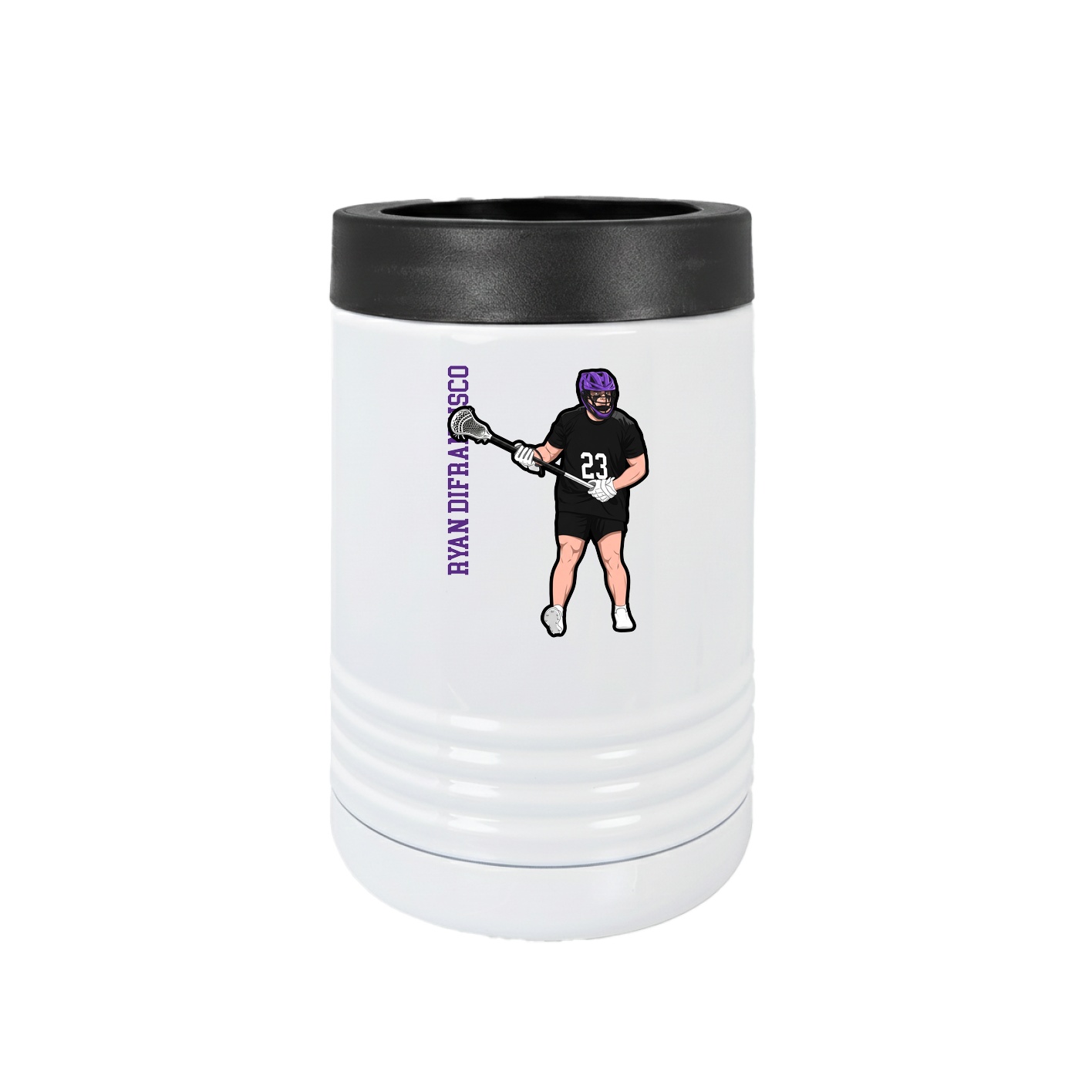 Beverage Holder — Name Vertical in White