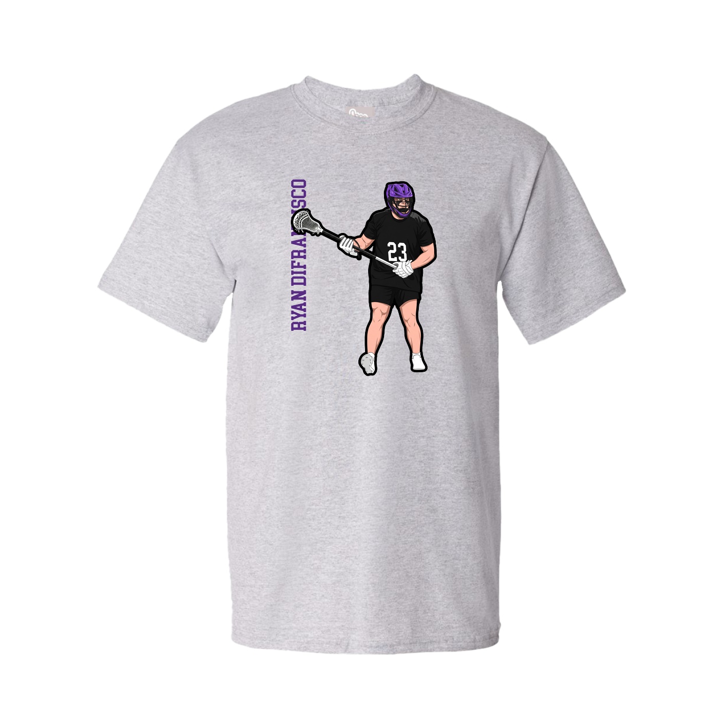 Tee — Name Vertical in Grey