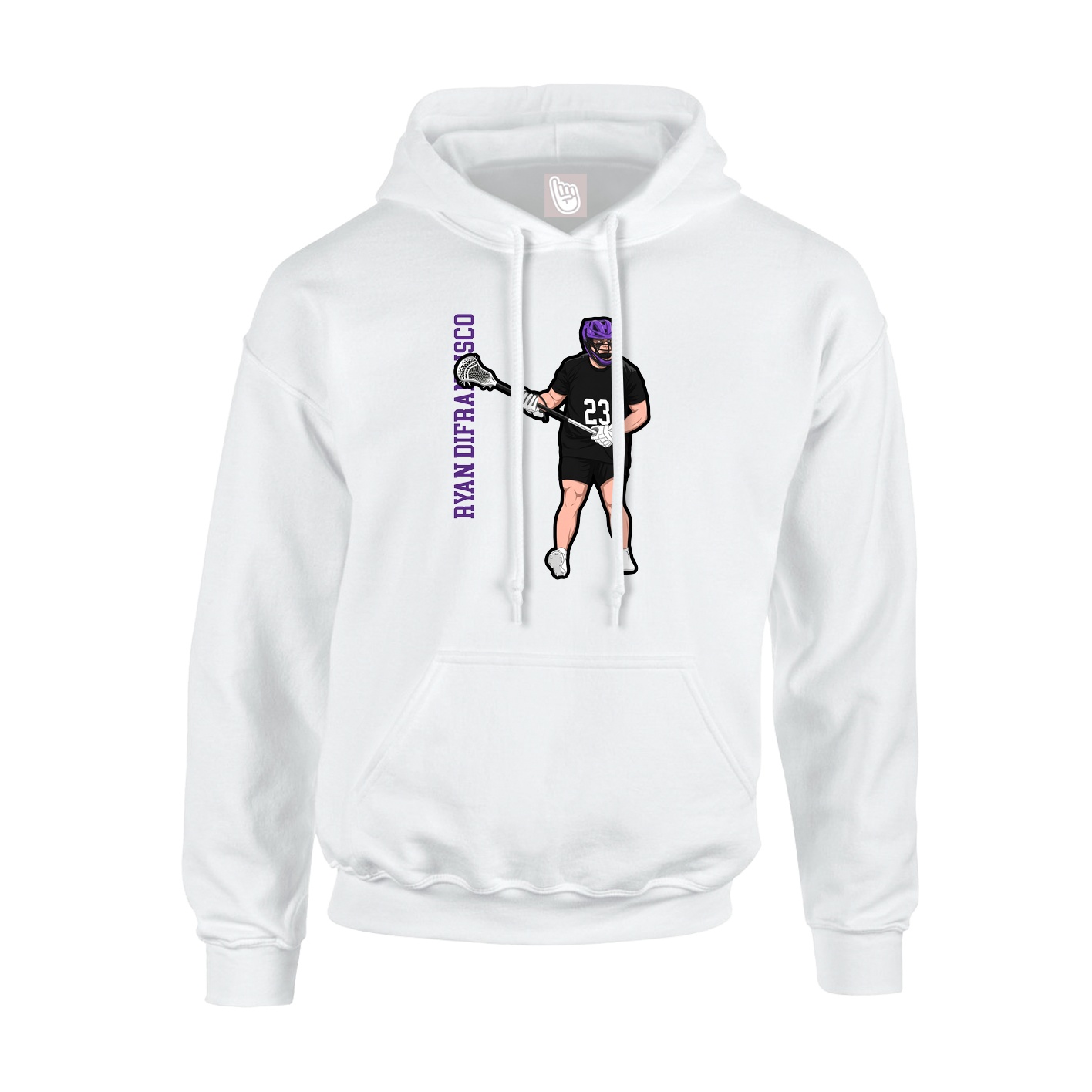 Youth Hoodie — Name Vertical in White