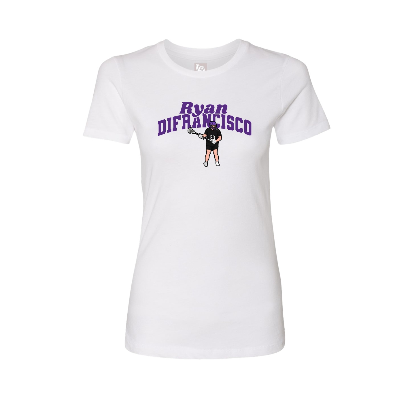 Fitted Women's Tee — Signature Arch in White