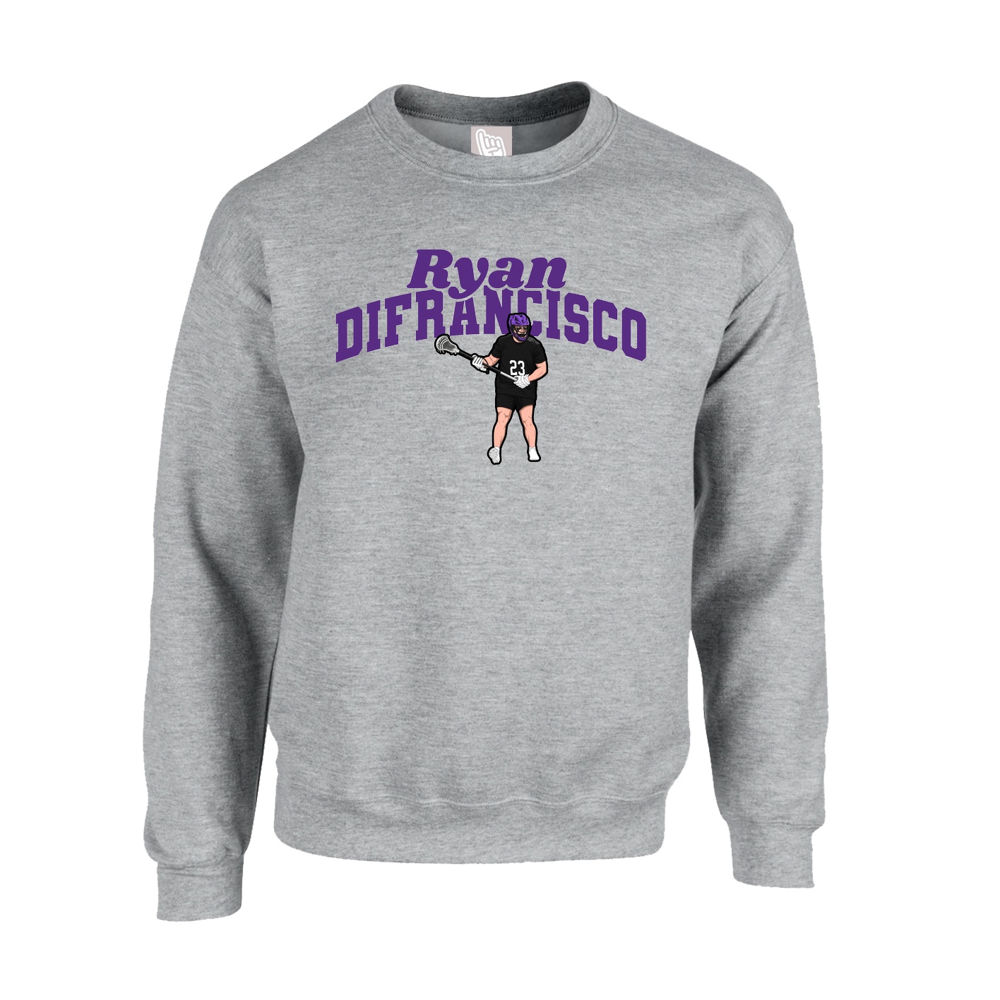 Fleece Crew — Signature Arch in Grey