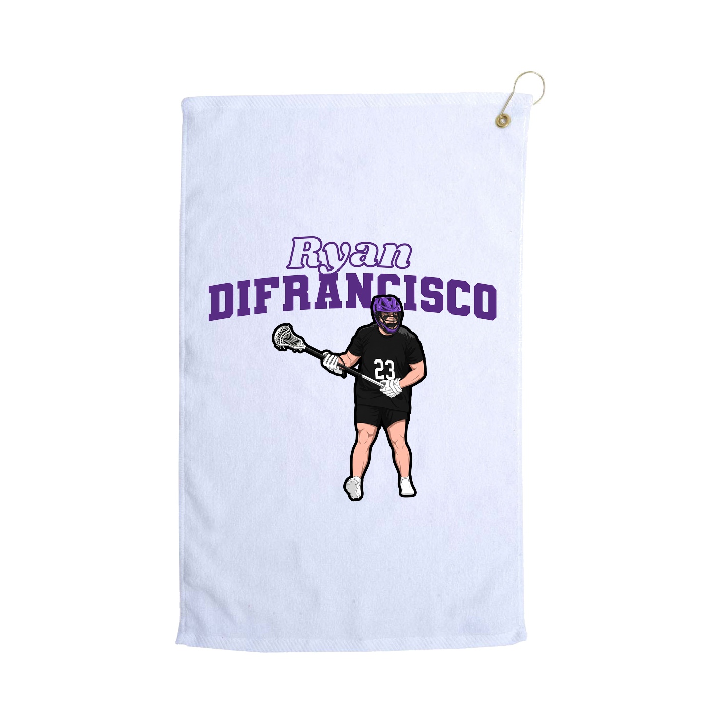 Golf Towel — Name Arch in White