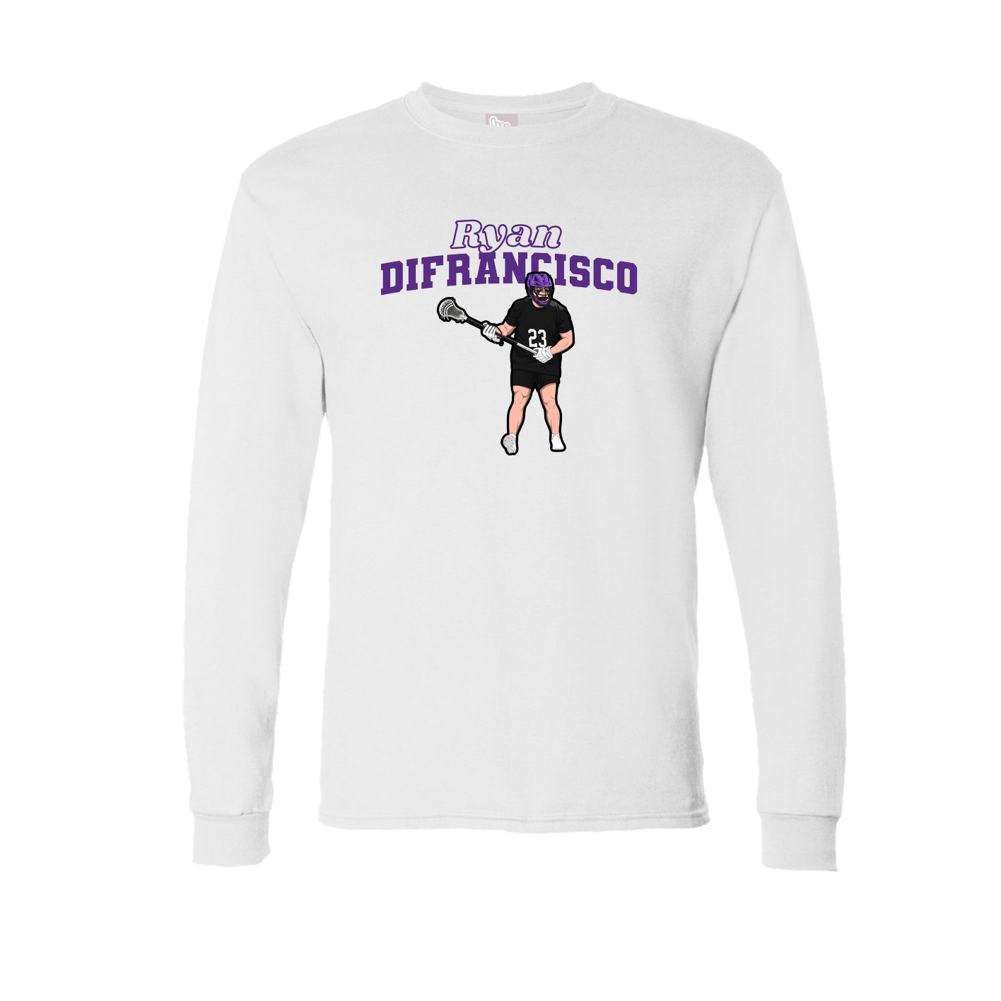 Long Sleeve Tee — Name Arch in White