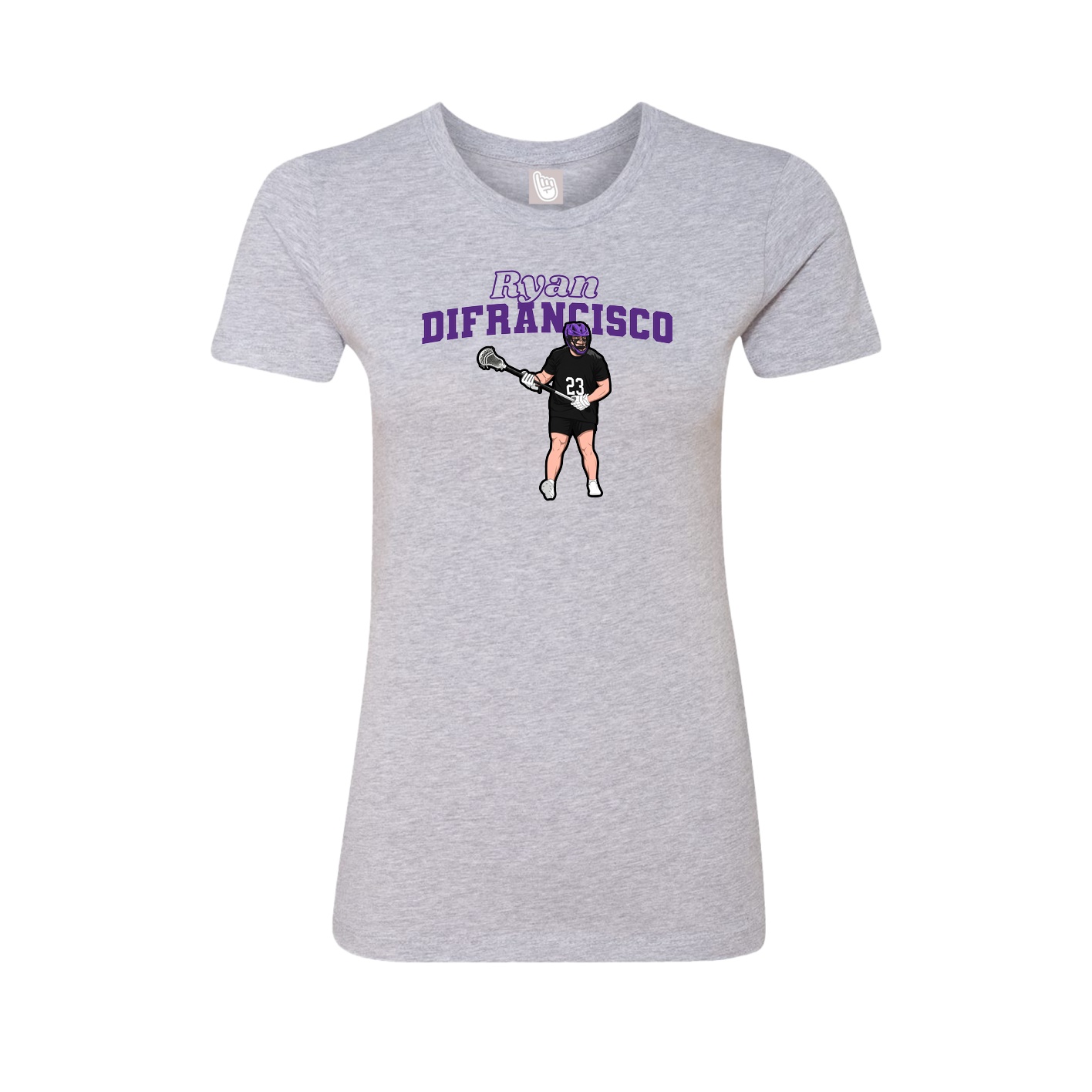 Fitted Women's Tee — Name Arch in Grey