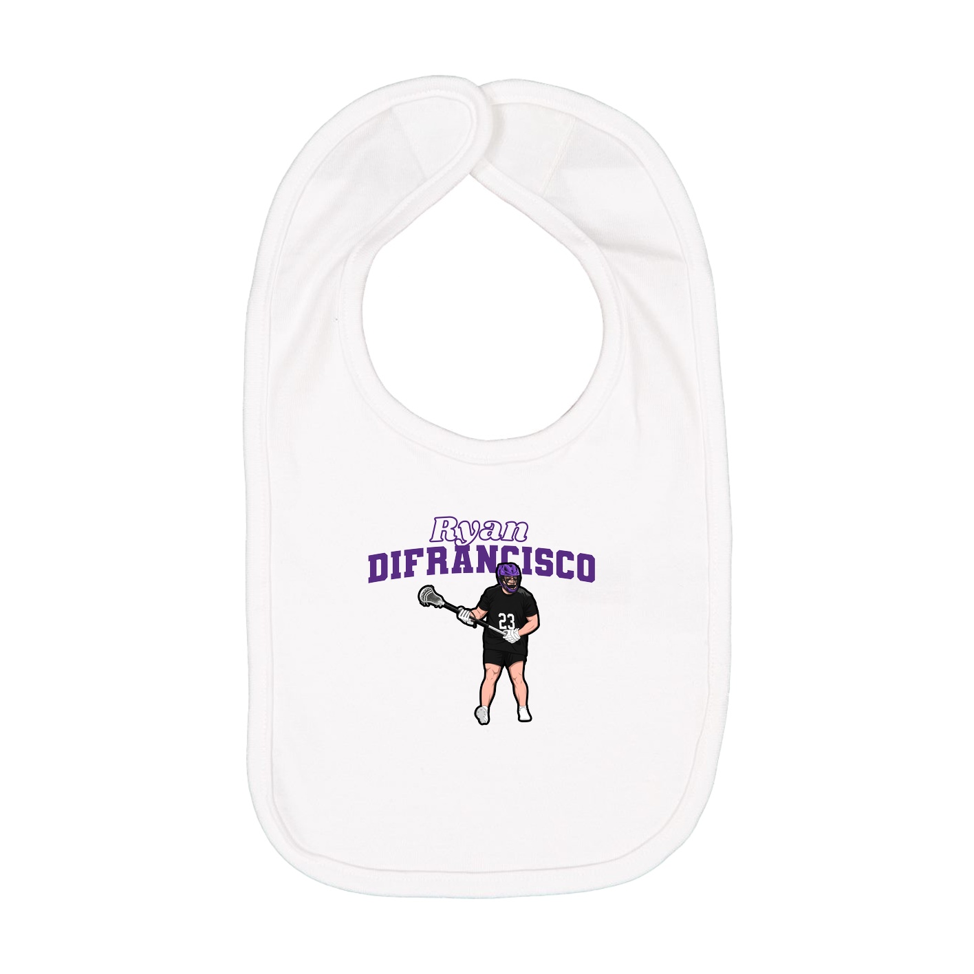 Infant Bib — Name Arch in White