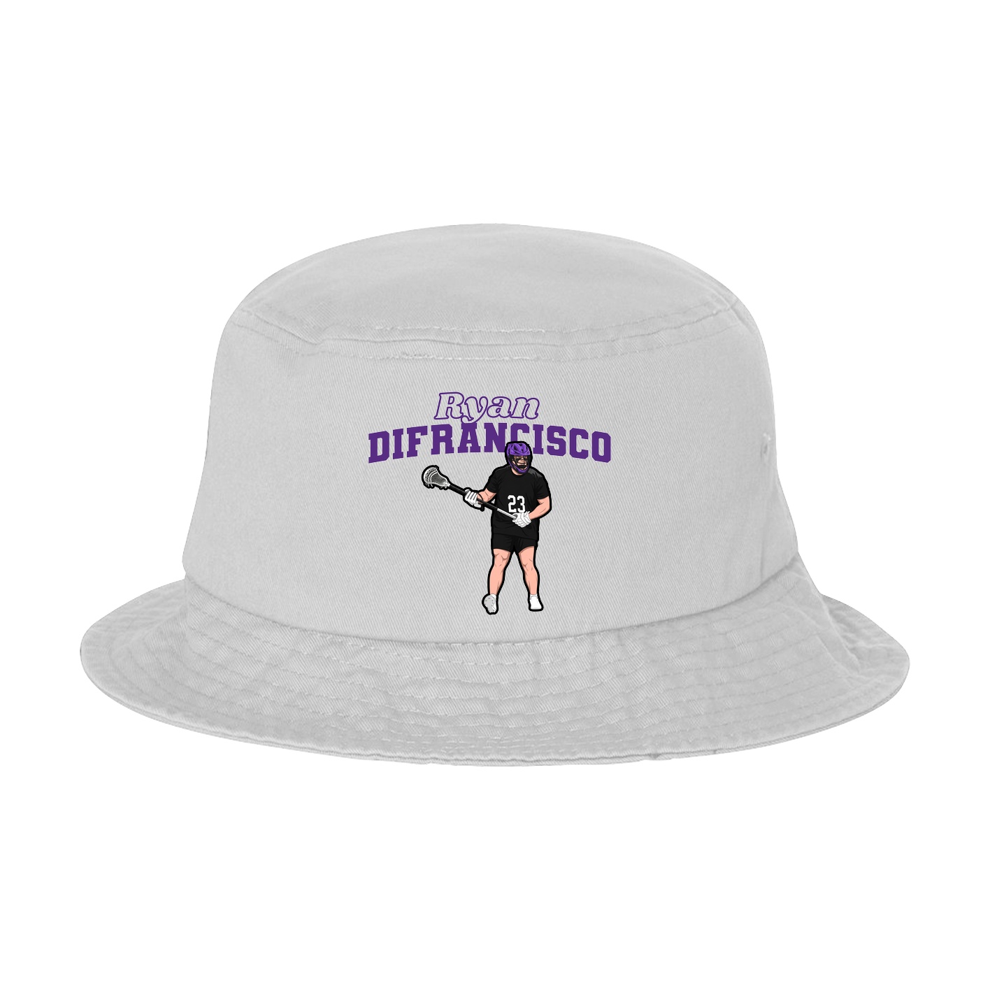 Bucket Cap — Name Arch in White