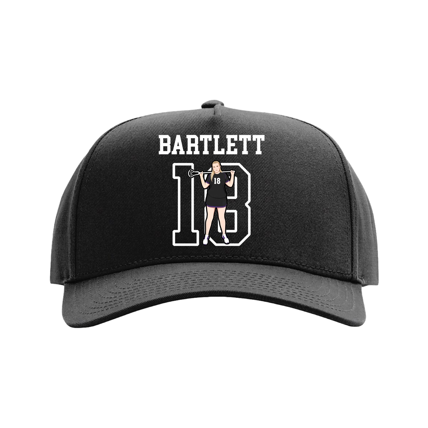 Full Fabric Five-Panel Champ Cap — Shirsey in Black