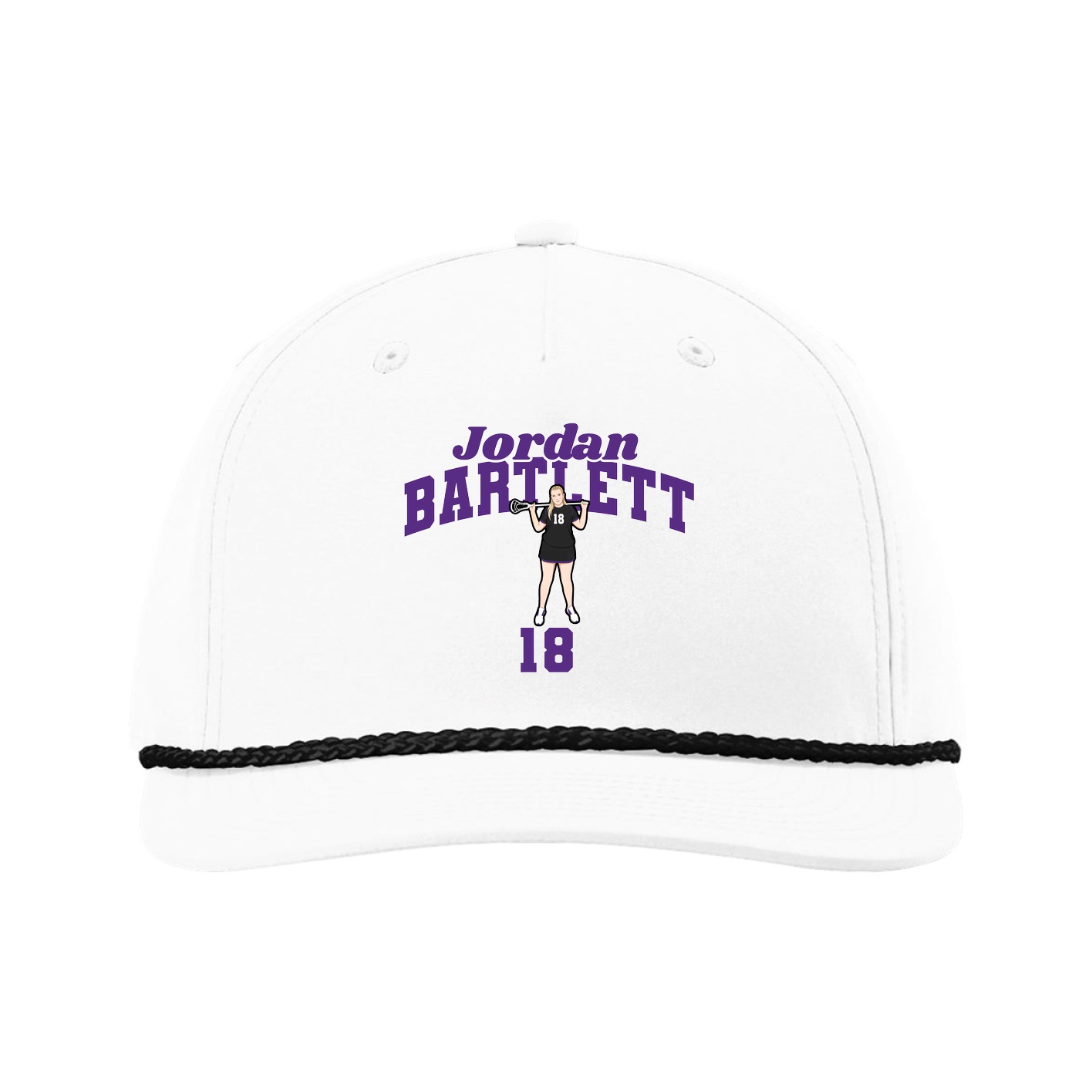 Five-Panel Classic Rope Cap — Signature Arch in White