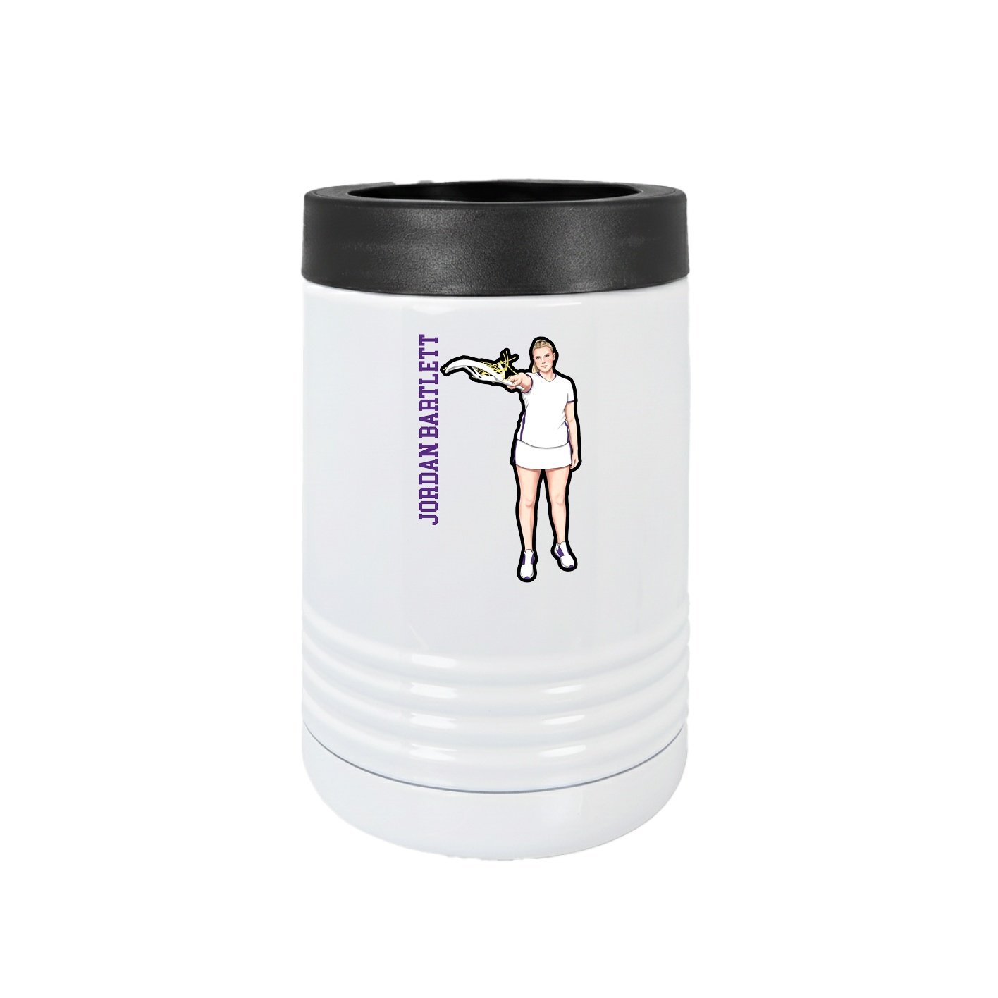 Beverage Holder — Name Vertical in White