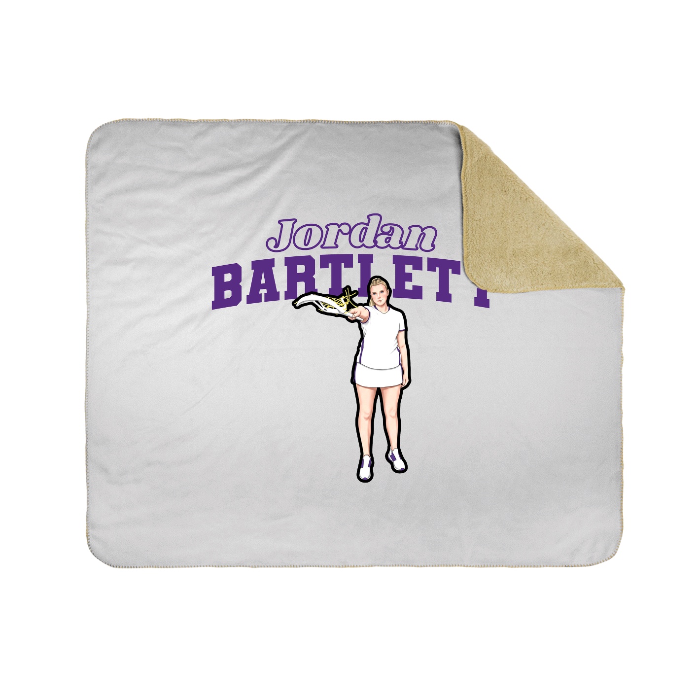 Throw Blanket — Name Arch in White