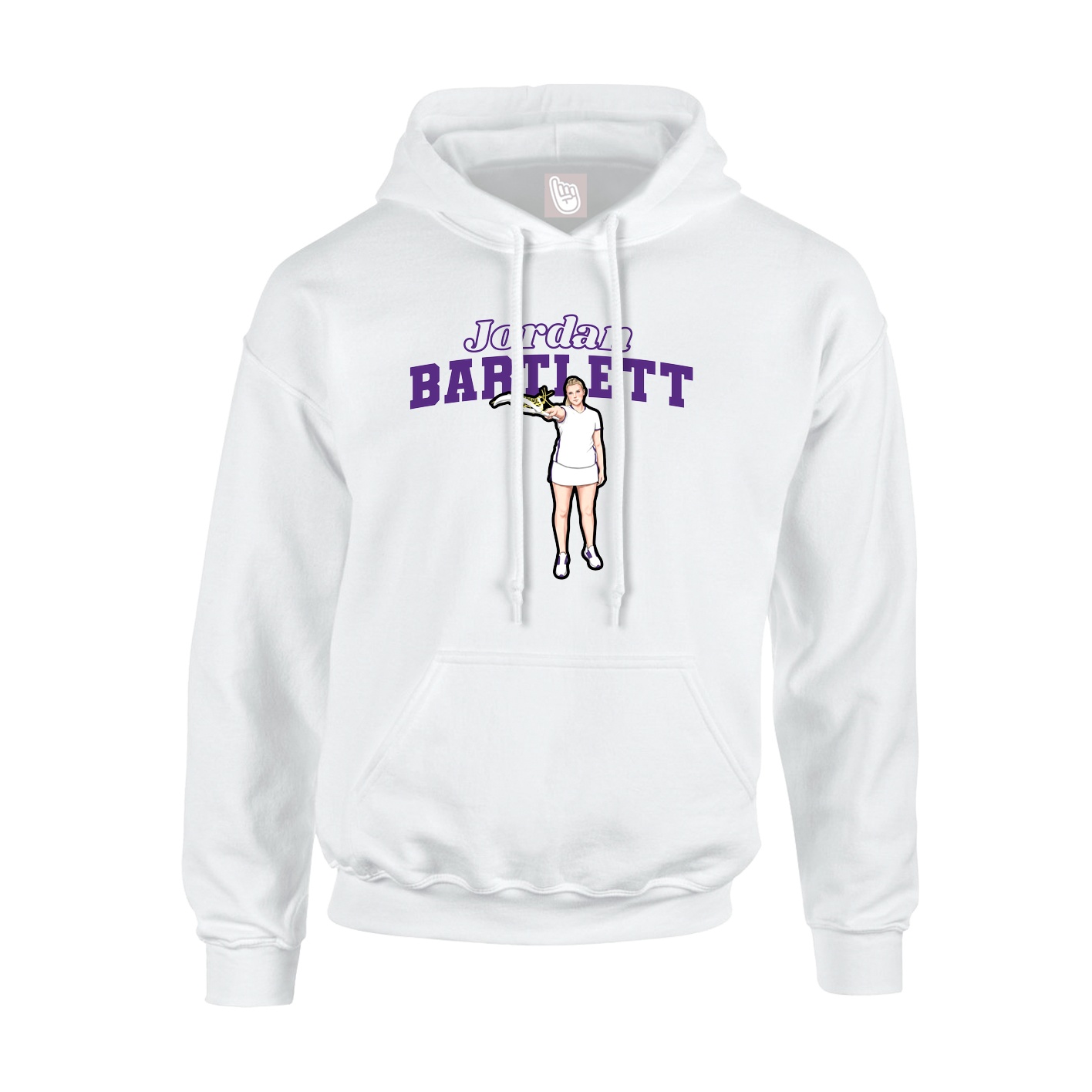 Youth Hoodie — Name Arch in White