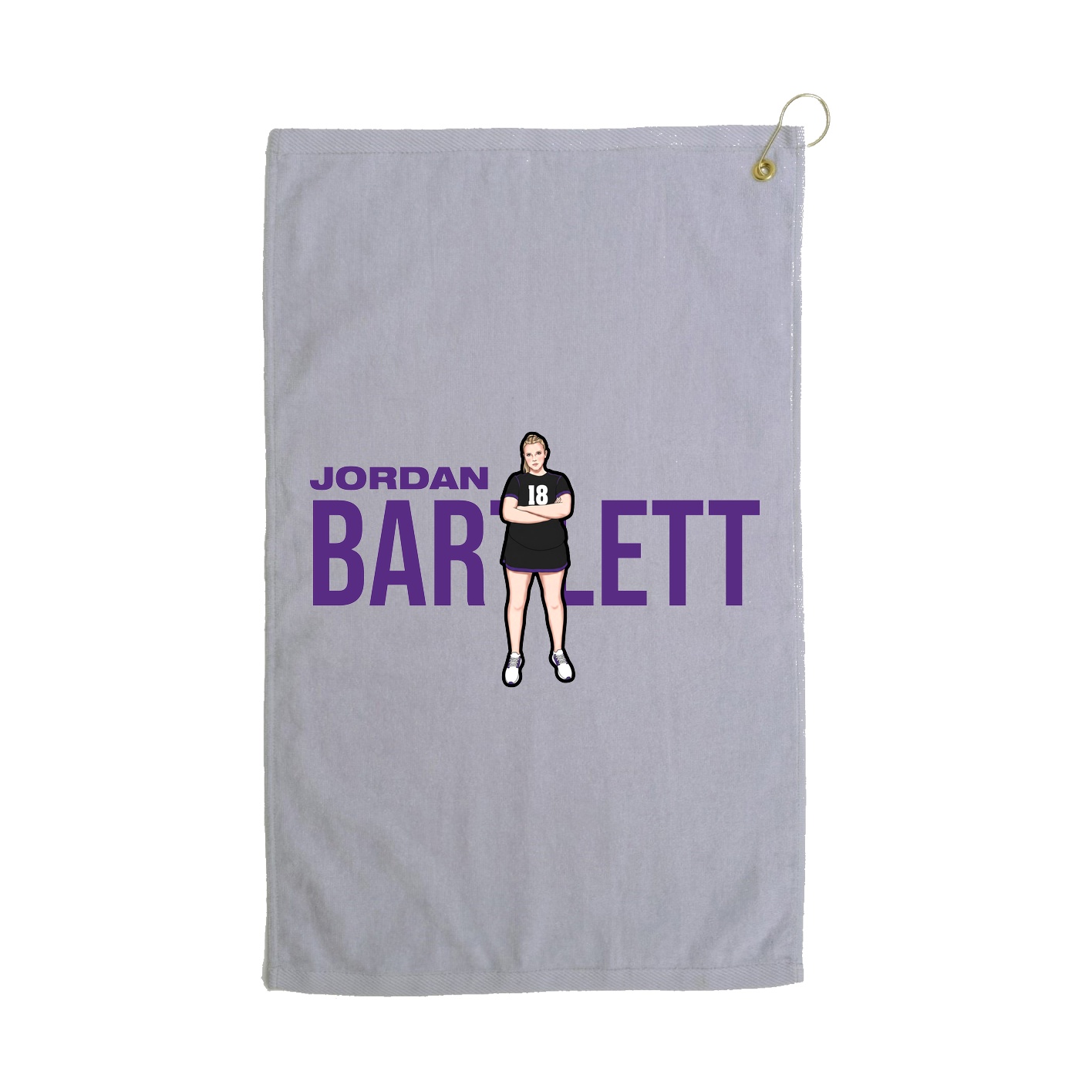 Golf Towel — Player Name in Grey