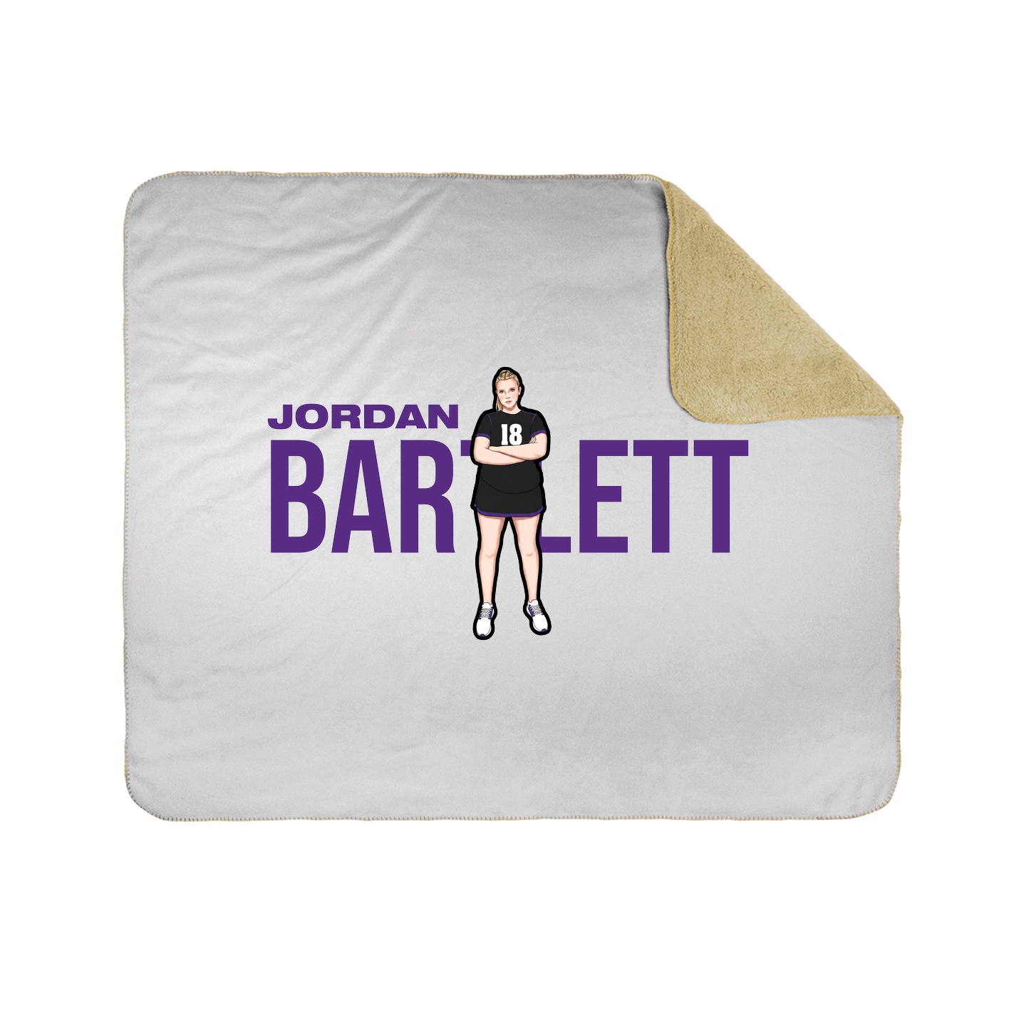 Throw Blanket — Player Name in White