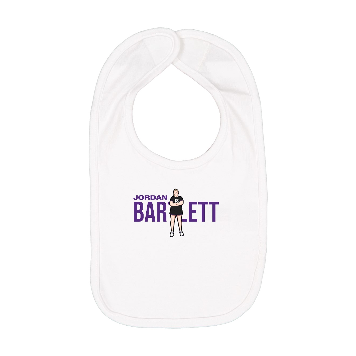 Infant Bib — Player Name in White