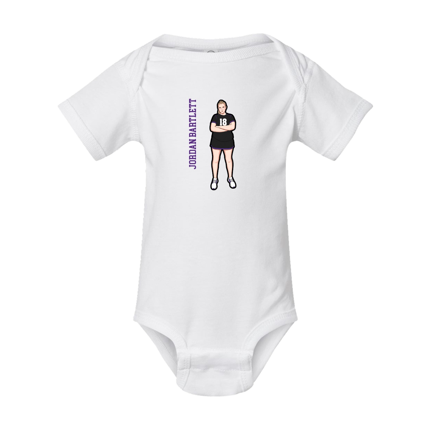 Baby Onesie — Name Vertical in White