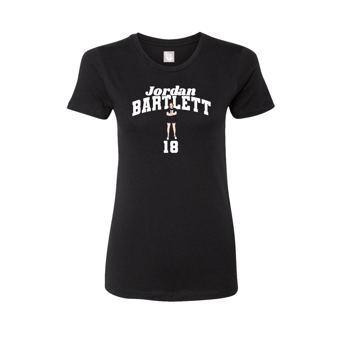 Fitted Women's Tee — Signature Arch in Black
