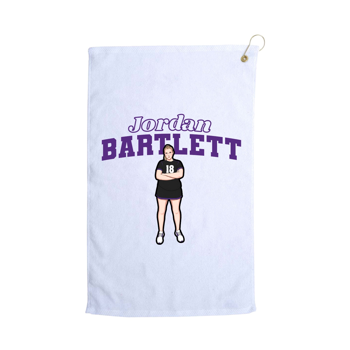 Golf Towel — Name Arch in White