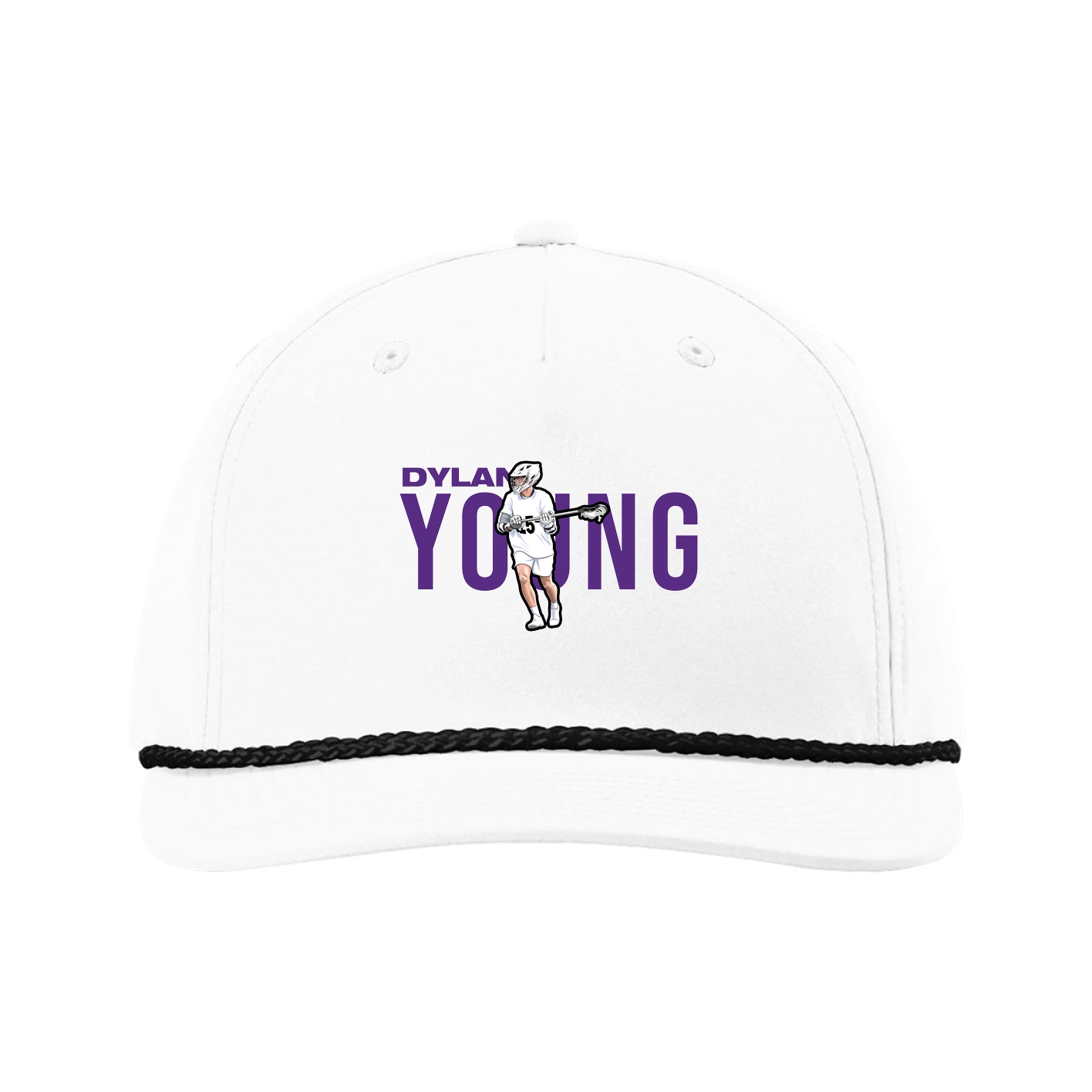 Five-Panel Classic Rope Cap — Player Name in White