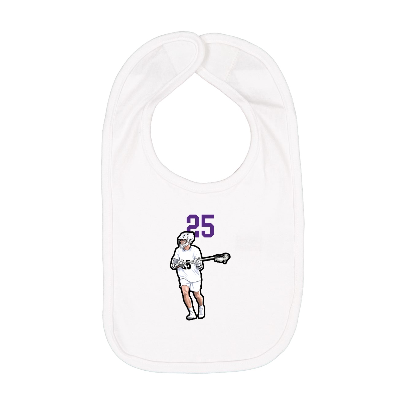 Infant Bib — Number Top in White