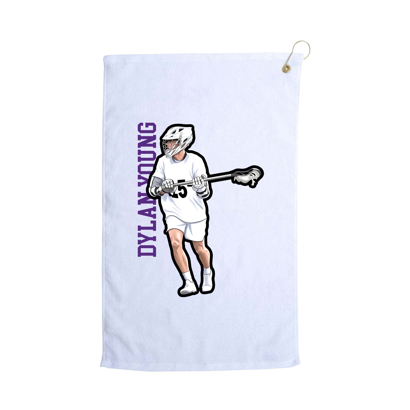 Golf Towel — Name Vertical in White