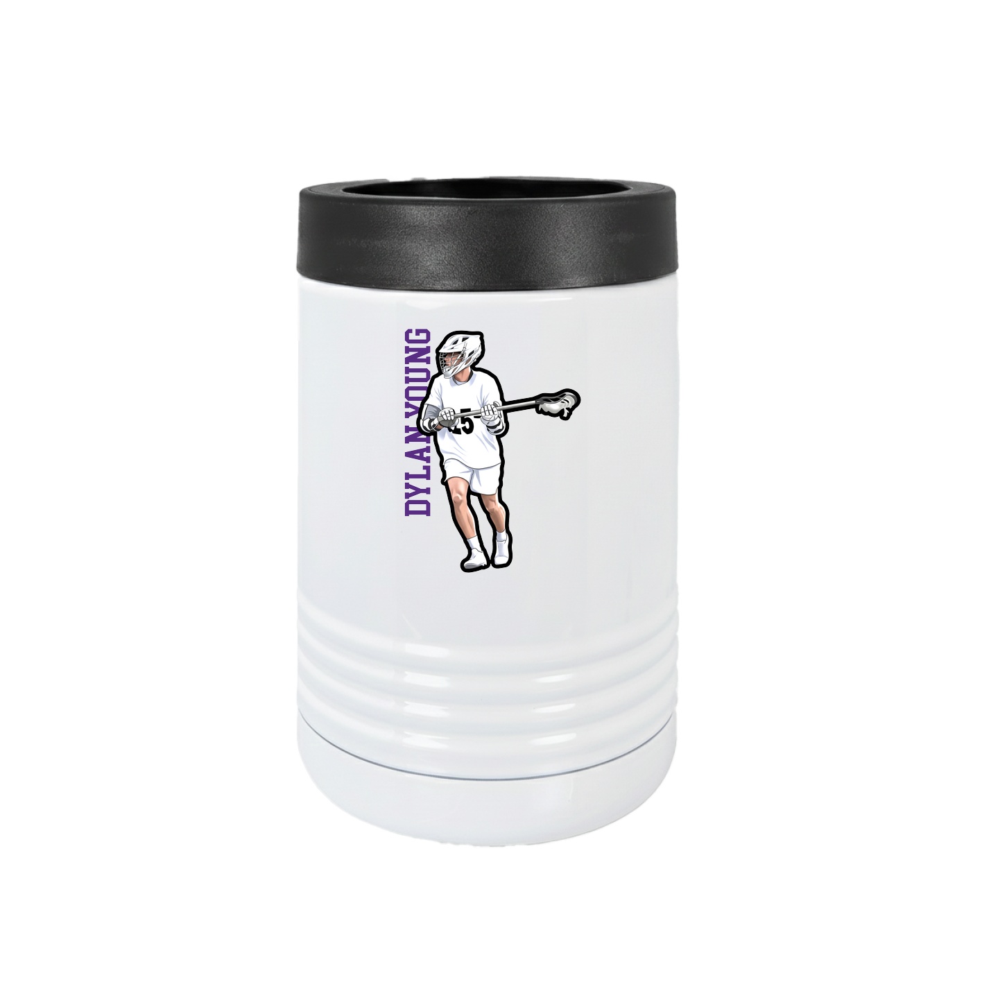 Beverage Holder — Name Vertical in White