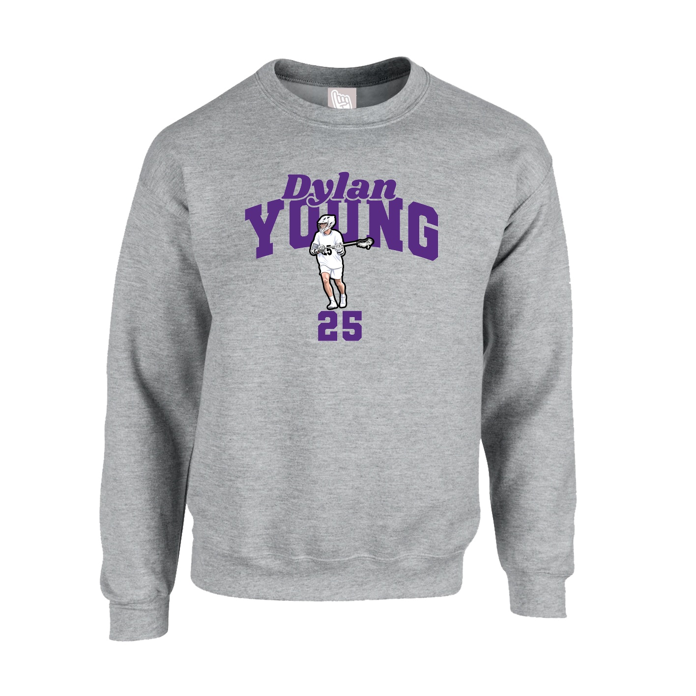 Fleece Crew — Signature Arch in Grey