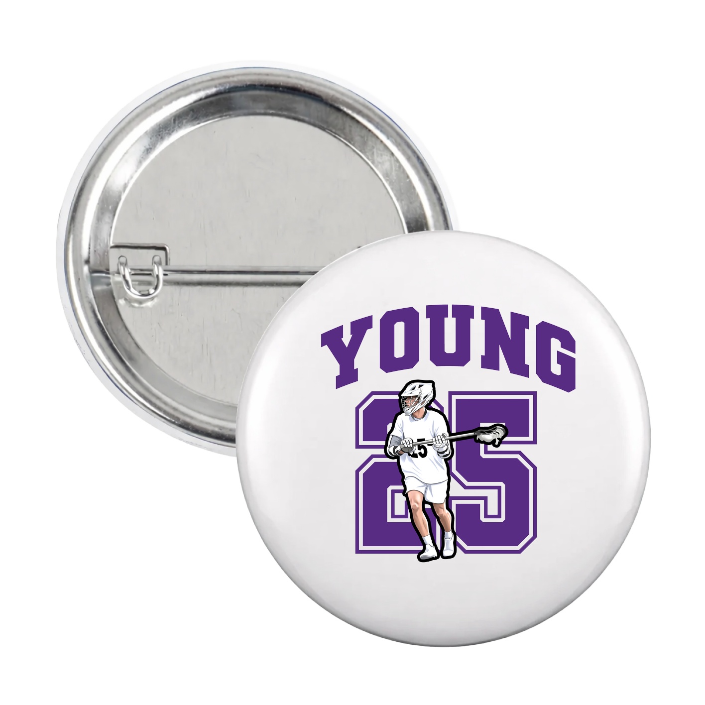Game Day Button — Number in White