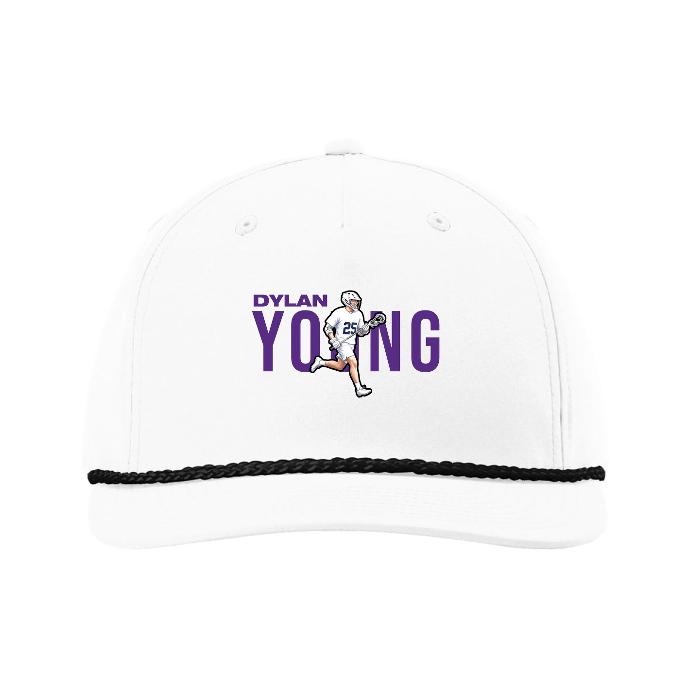 Five-Panel Classic Rope Cap — Player Name in White