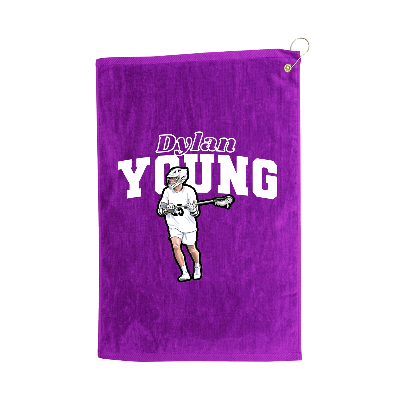 Golf Towel — Name Arch in Purple