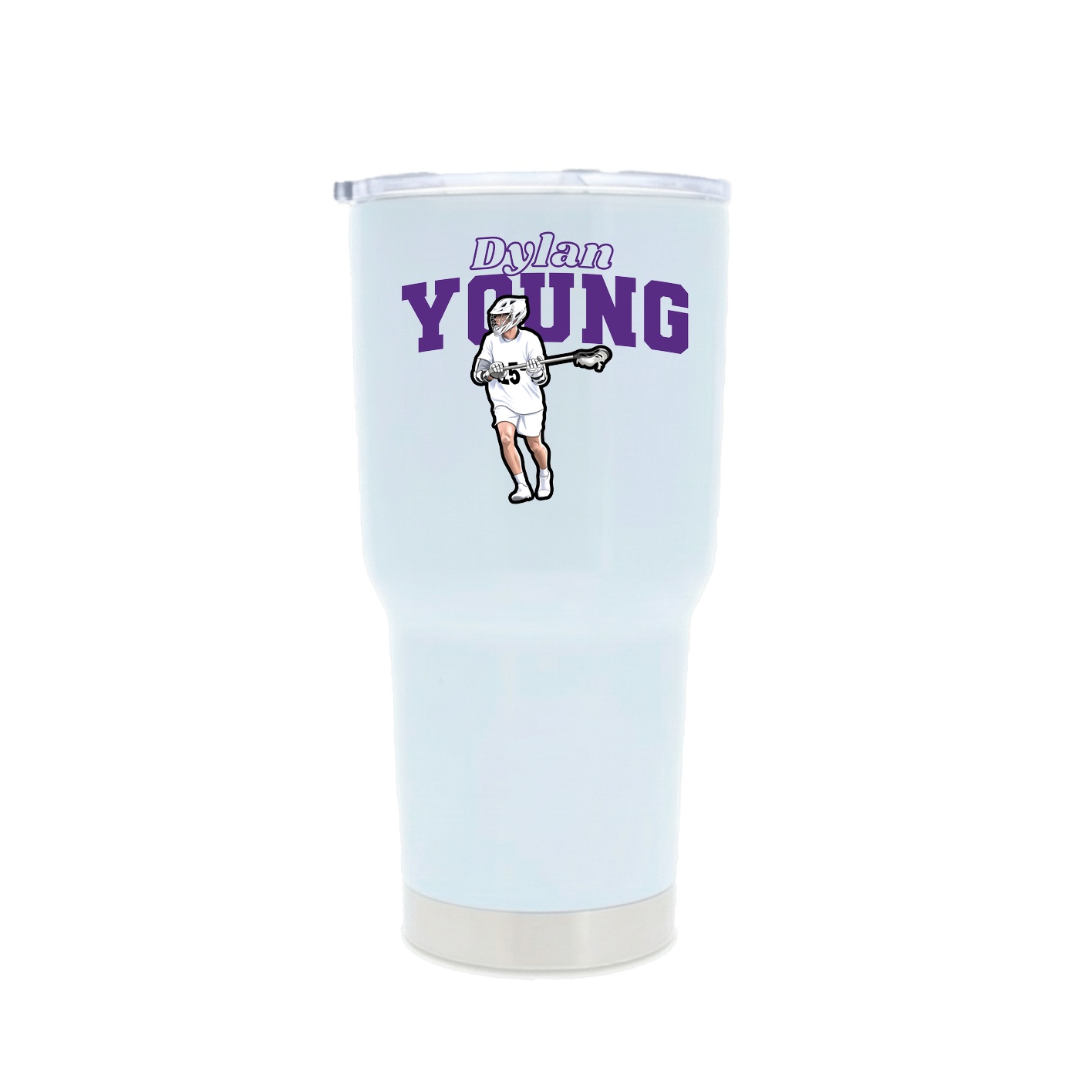30oz Stainless Steel Tumbler — Name Arch in White