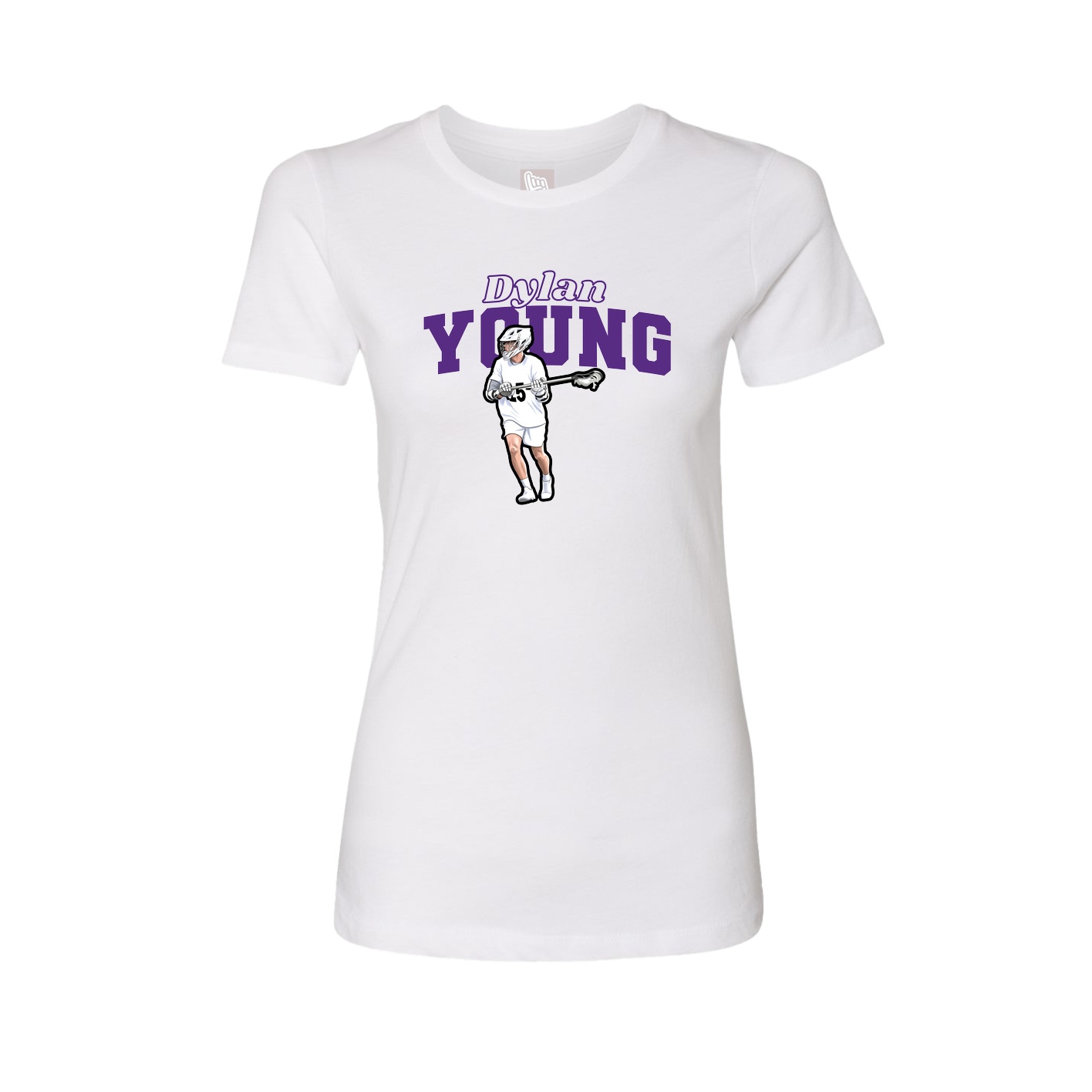 Fitted Women's Tee — Name Arch in White