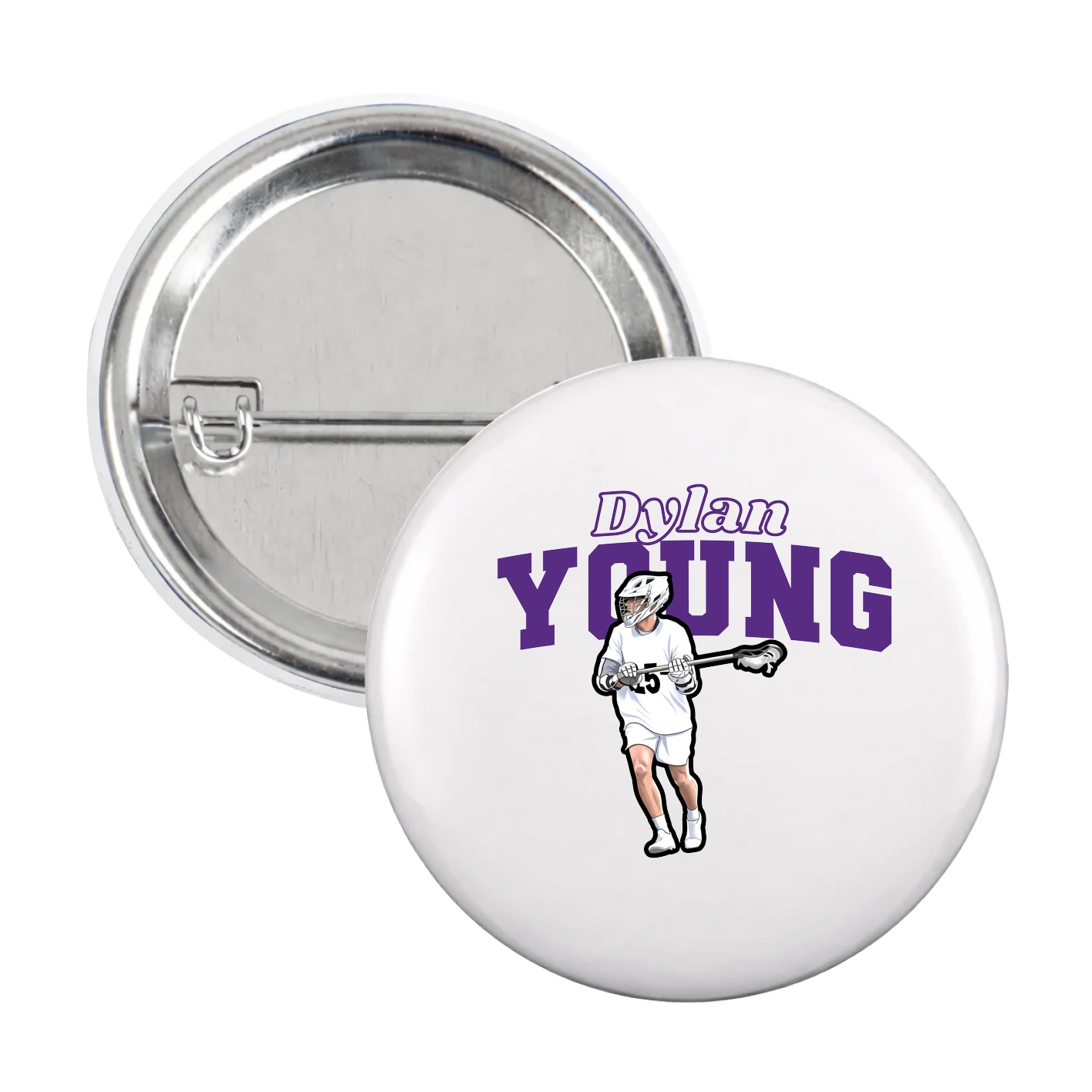 Game Day Button — Name Arch in White