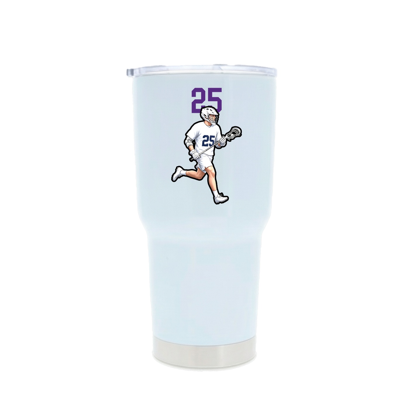 30oz Stainless Steel Tumbler — Number Top in White