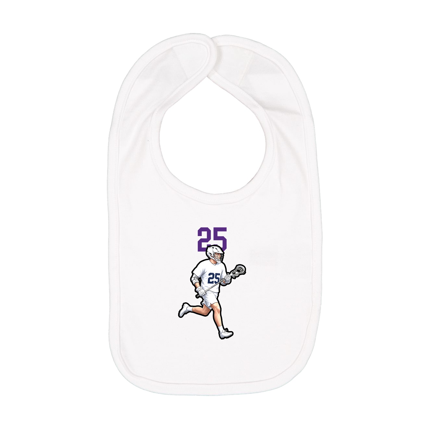 Infant Bib — Number Top in White