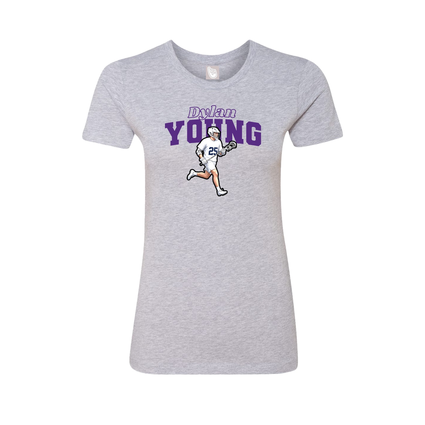 Fitted Women's Tee — Name Arch in Grey