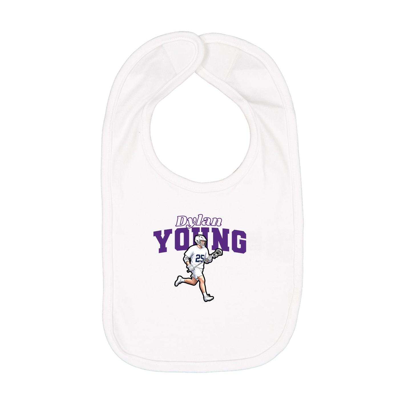 Infant Bib — Name Arch in White