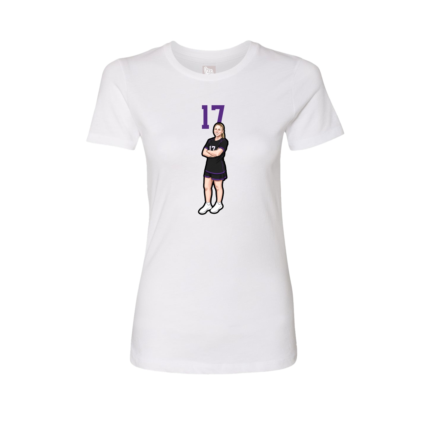 Womens Tee — Number Top in White
