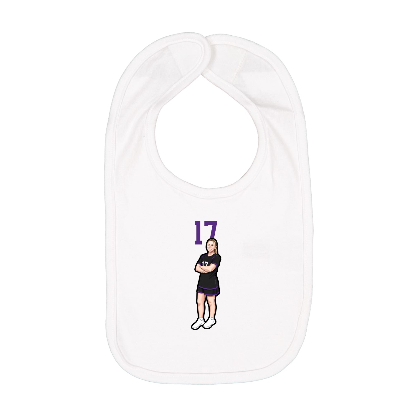 Infant Bib — Number Top in White